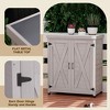 LOVMOR Potting Bench with Storage Cabinet and Metal Table Top for Outdoor Patio - image 2 of 4