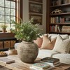 LuxenHome Weathered Terracotta Finish with Textured Ridges Round Vase, Farmhouse Decor - 2 of 4