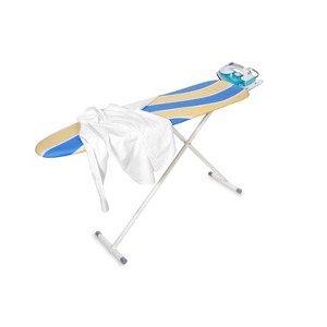 Honey-Can-Do Ironing Board with Rest: Full Size, Collapsible, Blue, 62" Length, 36" Height, Multipurpose Household Use - 1 of 4