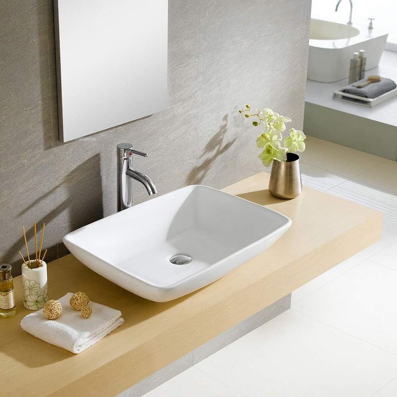 Fine Fixtures Rectangular Vessel Bathroom Sink Vitreous China, 4 of 9