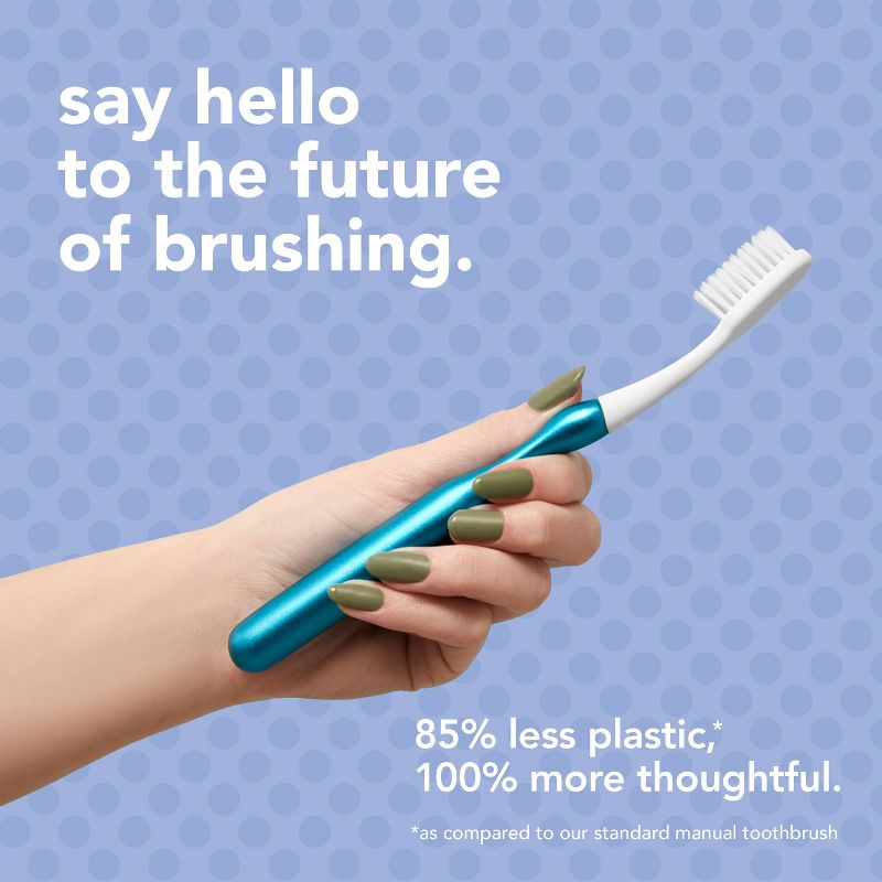 hello Sustainable Manual Toothbrush &#38; Refill - Soft - Blue, 4 of 9