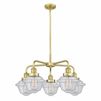 Oxford - 5 Light Stem Hung Chandelier In Art Deco Style-13.5 Inches Tall and 24.5 Inches Wide