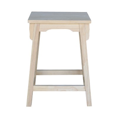24" Unfinished Solid Wood Mission-Style Counter Stool