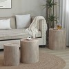 3-Piece Round Nesting Coffee Table Set,Modern Drum End Tables,Wooden Accent Side Tables for Living Room-Baofuwish - 3 of 4