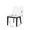 ModernLuxe Set of 2 Dining Chair PU Leather Upholstered Accent Chair with White Glossy Cushioned Seat&Wood Frame,Arm Chair Armless Chair, Black/Walnut - 2 of 4