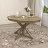 Vynxaria Dining Tables - Retro Natural Extendable Elegance with 12" Butterfly Leaf - 2 of 4