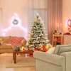 Tangkula Snow Flocked Christmas Tree, Pre-lit Artificial Xmas Tree w/ LED Lights & PE & PVC Branch Tips - 2 of 4