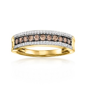 Ross-Simons 0.50 ct. t.w. Brown and White Diamond Ring in 18kt Gold Over Sterling - 1 of 4