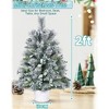 2FT Tabletop Tree Eucalyptus Pine Needle 68 Tips Lightly Flocked Plastic Cement Base Desk Mantel - 3 of 4