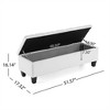 Tramull Button Tufted Diamond-Stitch Storage Ottoman Bench, Soft-Close Lid and Versatile Seating for Living Room - 2 of 4