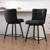 Bekrvio 26" Swivel Counter Height Bar Stools Set of 2,Modern Faux Leather Upholstered with Back,Counter Stool Chairs for Kitchen Island - 2 of 4