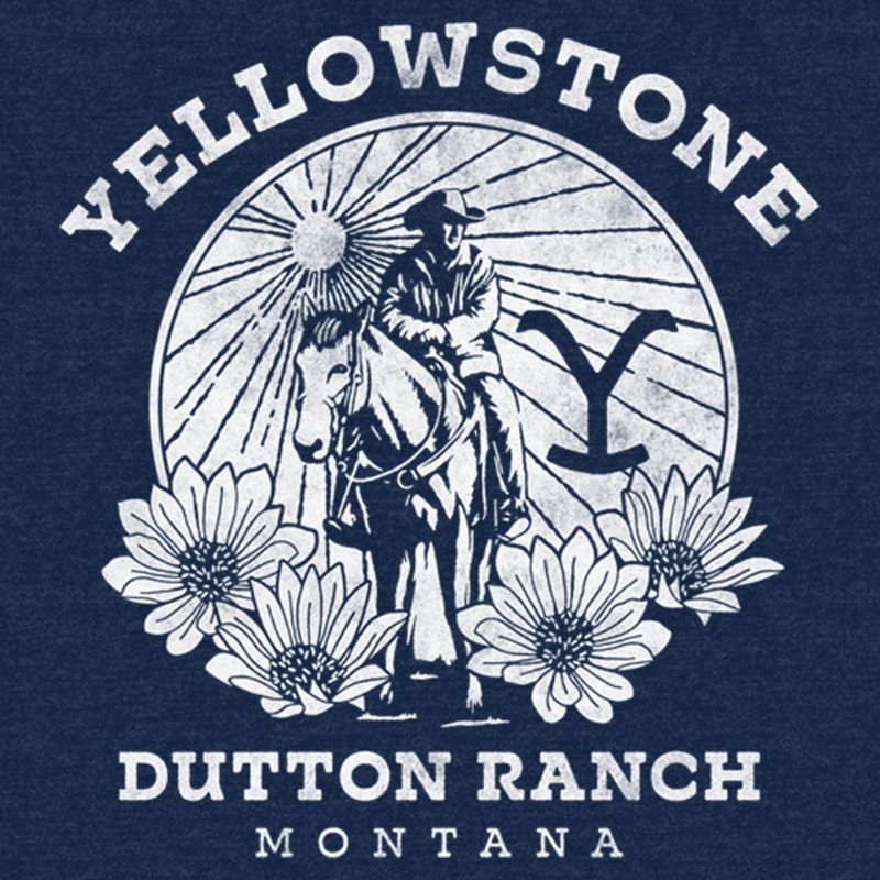 Men's Yellowstone Dutton Ranch Montana White Illustration T-Shirt, 2 of 5