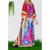 LA LEELA Women's House Daily Routine Evening Wear Loungewear Maxi Kaftan Casual Long Slit Dress Caftansuit Coverup for Women One Size Multi,Floral - 4 of 4