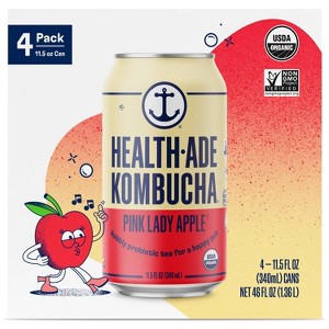 Health-Ade Pink Lady Apple Kombucha - 4ct/11.5 fl oz Cans - 1 of 4