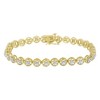 Silver 1/4 Cttw Diamond Open Circle Wheel Link Tennis Bracelet - 3 of 4