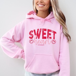 S.W.Smiley Sweet Heart Distressed - Women's Graphic Hoodie - 1 of 3