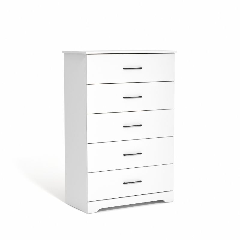 Galano Darsh 5-Drawer Chest of Drawers (47.2 in. × 15.7 in. × 31.5 in.) in Dusty Gray Oak, White, 4 of 11