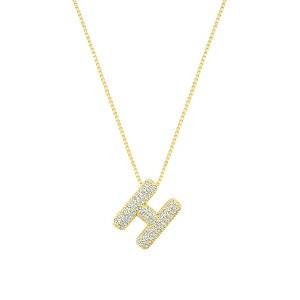 Adornia 14k Gold Plated Pave Bubble Letter - 1 of 1
