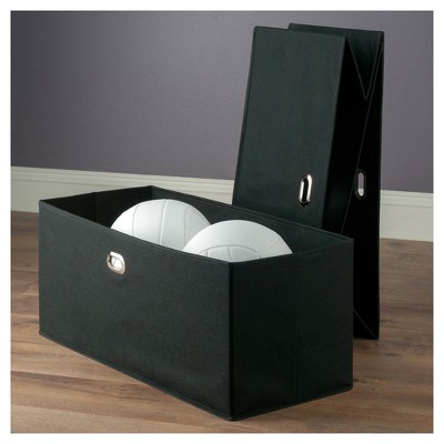 Black Transitional Fabric Open Top Storage Baskets, Set of 2