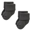 Hudson Baby Cotton Rich Newborn and Terry Socks, Solid Gray White - 3 of 4