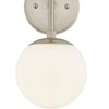 Possini Euro Design Oso Modern Wall Light Sconces Set of 2 Brushed Nickel Hardwire 6" 2-Light Fixture Opal Glass for Bedroom Bathroom Vanity Reading - 3 of 4