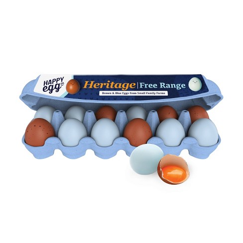 Happy Egg Co. Free Range Heritage Breed Brown And Blue Eggs - 28oz/12ct ...
