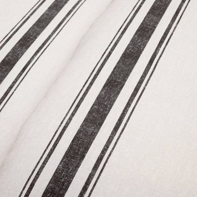 King Black and Cream Cotton Reversible Duvet Cover Set