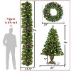 NicBex Prelit Artificial Christmas Trees Set of 4 with 2 Trees, Garland, Wreath, Pinecones, Red Berries and Lights for Indoor Decor - 2 of 4