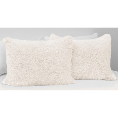 Ivory Faux Fur Standard/Queen Pillowcase Set