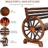 VINGLI Outdoor Rustic Wooden Bench with Wagon Wheel Arms, 3 People Garden Bench Front Porch Furniture Patio Lawn Yard Park, Indoor and Ourdoor Decor - 4 of 4