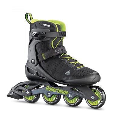 Rollerblade Zetrablade Elite Adult Men's Beginner Intermediate Recreation Fitness Outdoor Rollerblade Inline Skates, Size 8, Black/Lime