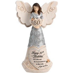 Pavilion Gift Company - 50th Birthday - 6" Angel Holding 50th Heart - Decorative Objects - 1 of 4