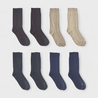 Aeropostale Men's 8-Pack Dress Crew Socks - Comfortable & Stylish for Everyday Wear - Lightweight, Stretchy & Moisture Wicking