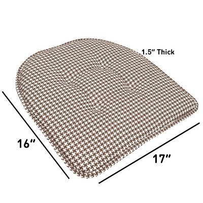 Houndstooth Pistachio Memory Foam Chair Cushions, Set of 12