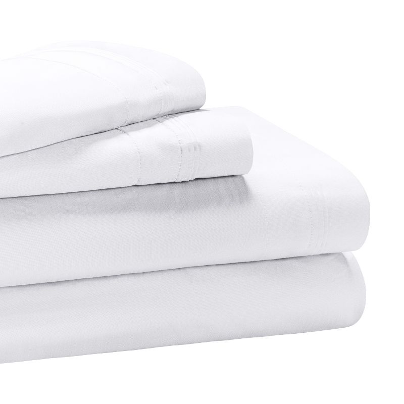 Premium Cotton 1000 Thread Count Solid Deep Pocket 4 Piece Bed Sheet Set by Blue Nile Mills, 1 of 6