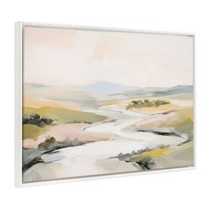Kate & Laurel All Things Decor 31.5"x41.5" Sylvie Beaded Tranquil Landscape II Framed Canvas by Amy Lighthall White - 1 of 4