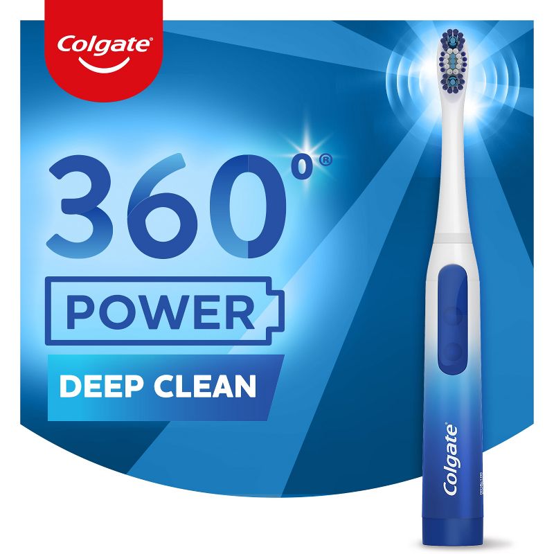 Colgate 360 Floss Tip Deep Reach Bristles Sonic Powered Battery Soft Toothbrush, 5 of 14