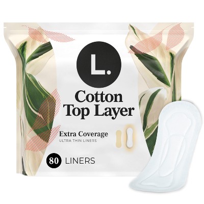 L . Cotton Topsheet Ultra Thin Extra Coverage Panty Liners - 80ct