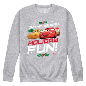 Men's - Cars - Lightning McQueen Highway To Holiday Fun Graphic Fleece Sweatshirt - 1 of 4