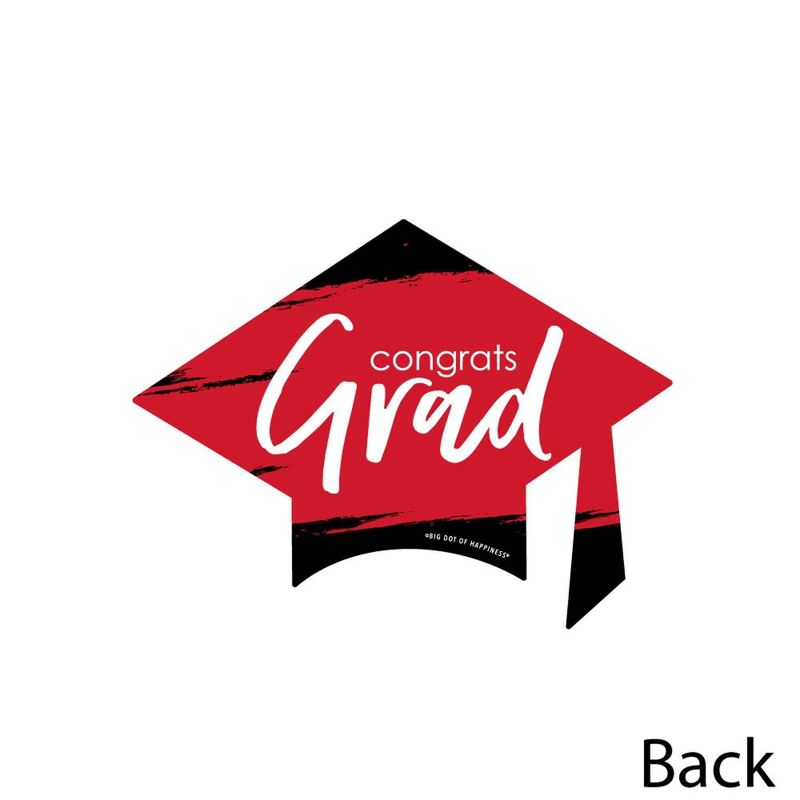 Big Dot of Happiness Red Graduation - Grad Cap Decorations DIY Party Essentials - Set of 20, 3 of 6