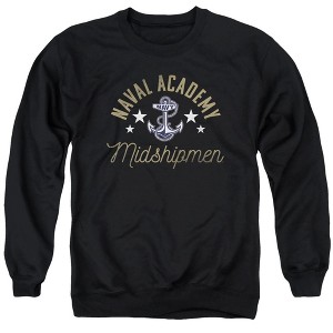 Us Naval Academy Official Midshipmen Adult Crewneck Sweatshirt, Black - 1 of 4