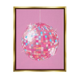 Stupell Industries Pink Disco Ball Groovy PatternFloater Canvas Wall Art - 1 of 4