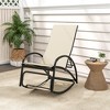 Tangkula 2-in-1 Outdoor Rocking Chair Convertible Lounge Chair with 4-Position Adjustable Backrest Curved Armrests - 2 of 4