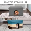 Pet House Footstool Ottoman, Stormy Gray, 15" H x 25.5" W x 15" D ¨C Dual-Use Pet Hideout & Furniture Seat - 2 of 4