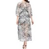 LA LEELA Women's House Daily Routine Evening Wear Vacation Holiday Casual Loungewear Plus Size Caftan Long Mumu Dresses Medium-Large Gray, Animal Icon - 4 of 4