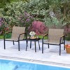 Tangkula 3 PCS Outdoor Chair Set Metal Frame Armchair & Table w/ Breathable Fabric Seat - 4 of 4