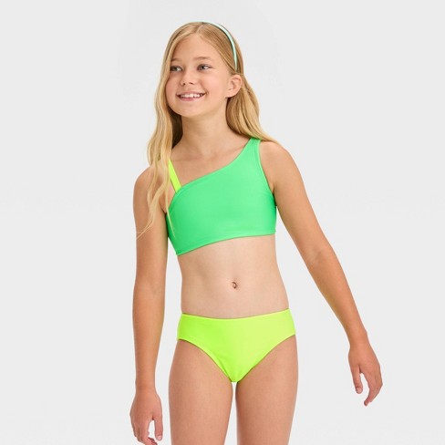 Girls' Gingham Check One Piece Swimsuit - Cat & Jack™ Green XS