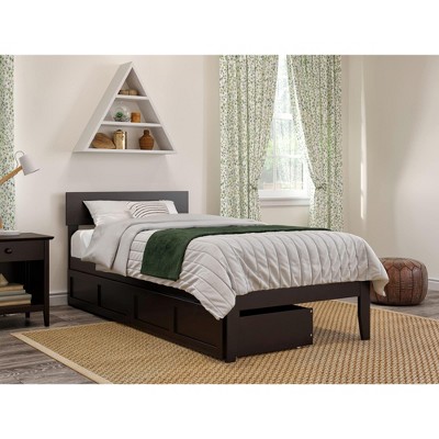 AFI Furnishings Boston Platform Bed TXL with Drawers ES