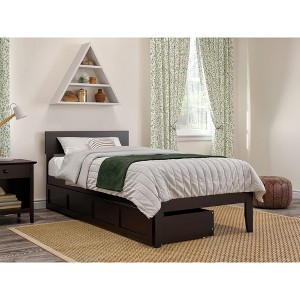 AFI Furnishings Boston Platform Bed TXL with Drawers ES - 1 of 4