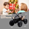 12V Ride on Toy 4 Wheeler Quad Electric Vehicle, with LED Lights, Spring Suspension, Music, USB, Treaded Tires, Red - 4 of 4